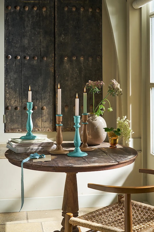 Salon i sypialnia Pip Studio świecznik dekoracyjny drewniany 13 x 13 x 25 cm 51092169 beżowy