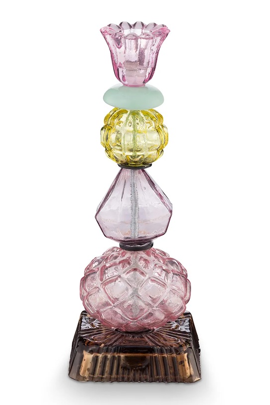 Pip Studio świecznik dekoracyjny ze szkła barwionego 9,5 x 9,5 x 23,5 cm multicolor 51092155