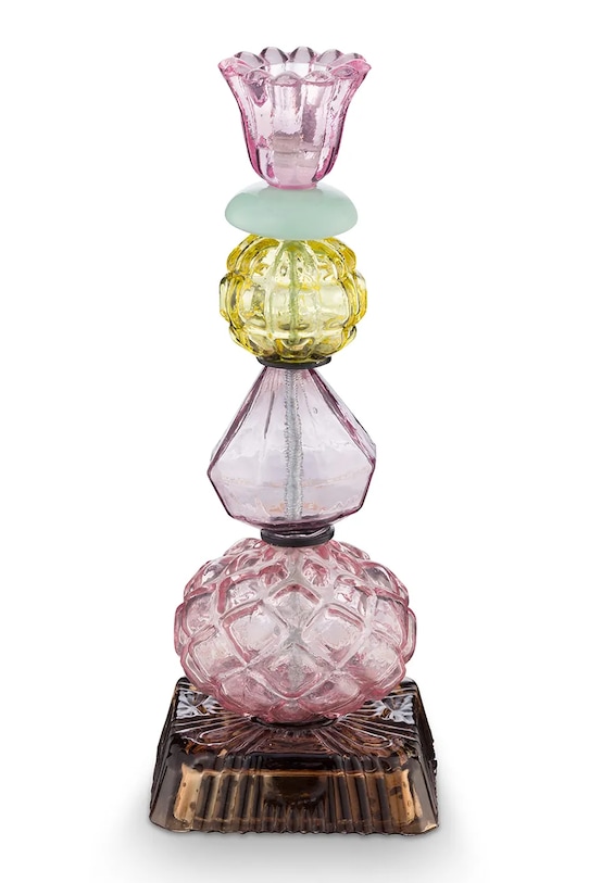Pip Studio świecznik dekoracyjny ze szkła barwionego 9,5 x 9,5 x 23,5 cm multicolor 51092155