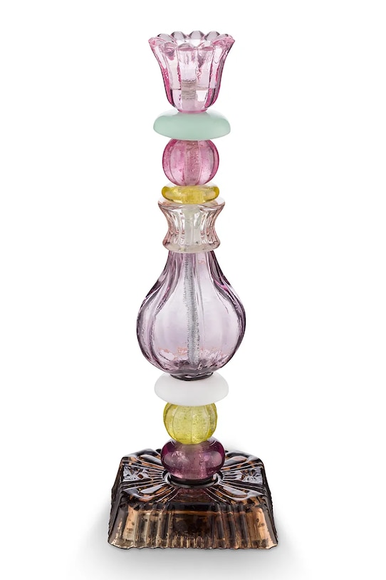 Pip Studio świecznik dekoracyjny ze szkła barwionego 9,5 x 9,5 x 28 cm multicolor 51092156