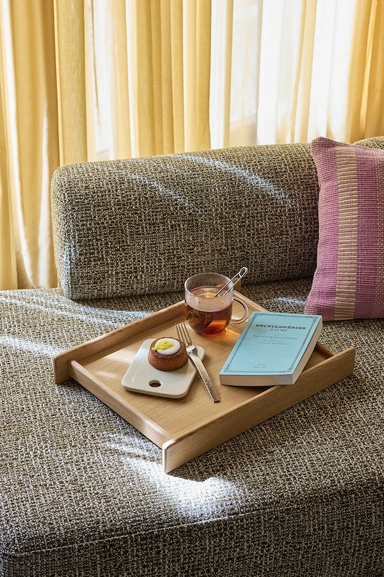 Hübsch taca dekoracyjna z drewna dębowego 42 x 33 x 6 cm 882131 brązowy