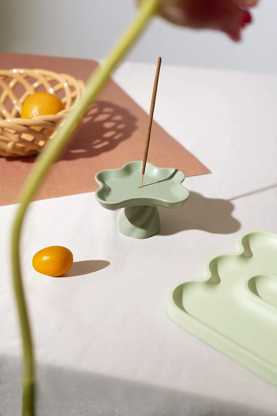 Octaevo uchwyt na kadzidełko z kamionki 8 x 9 x 5,5 cm zielony OCTIHG.22