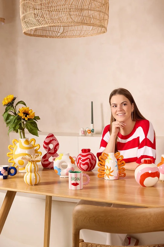 Salon i sypialnia Qué Rico wazon dekoracyjny z dolomitu 18 x 9,5 x 16,5 cm 148.01404 multicolor