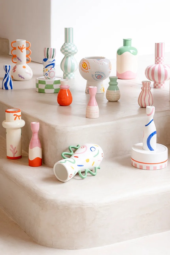 Salon i sypialnia Qué Rico wazon dekoracyjny z dolomitu 9,5 x 9,5 x 15 cm 148.00895 różowy