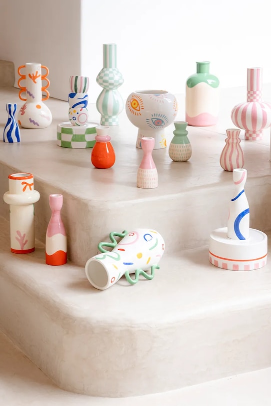 Salon i sypialnia Qué Rico wazon dekoracyjny z dolomitu 9,5 x 9,5 x 15 cm 148.00895 różowy