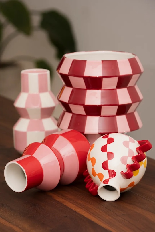 Qué Rico wazon dekoracyjny z dolomitu 10 x 10 x 7,5 cm 148.01468 czerwony AA00