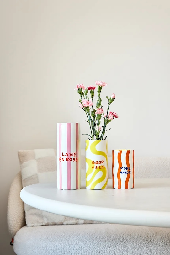 Qué Rico váza dekoratívna z dolomitu 8 x 8 x 18 cm 148.01563 viacfarebná AA00