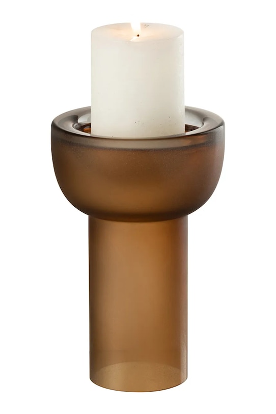 Obývacia izba a spálňa J-Line váza dekoratívna z farebného skla 53419 hnedá