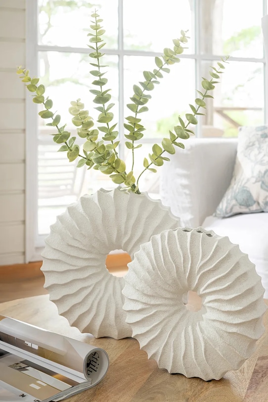 J-Line wazon dekoracyjny z kamionki 60079. biały AA00