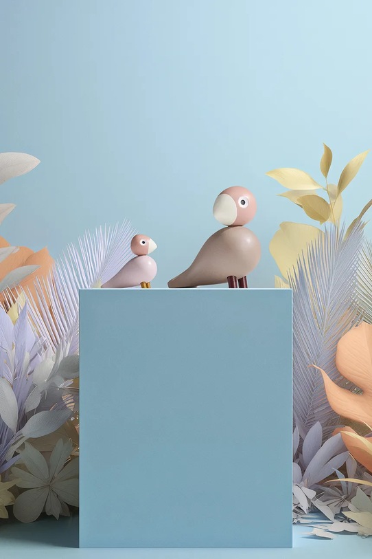 Salon i sypialnia Kähler zestaw figurek dekoracyjnych z drewna 11 cm 39821 różowy