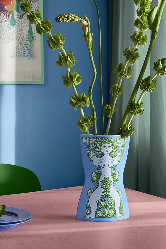 Salon i sypialnia Bjørn Wiinblad wazon dekoracyjny z ceramiki 28,5 cm 53120 niebieski