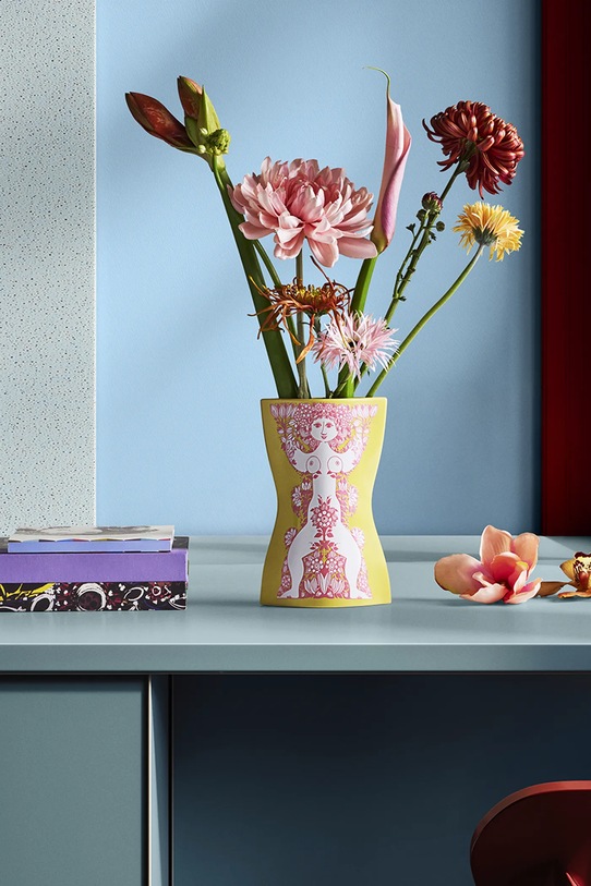 Salon i sypialnia Bjørn Wiinblad wazon dekoracyjny z ceramiki 22 cm 53121 żółty