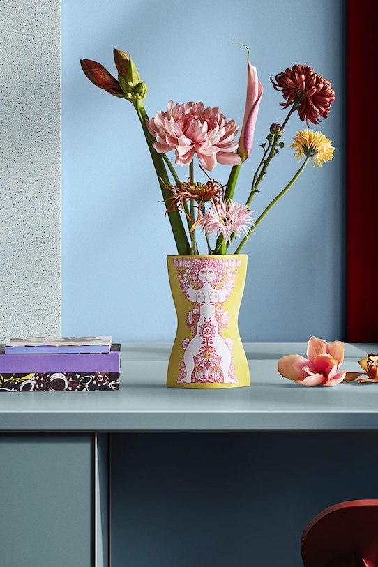 Salon i sypialnia Bjørn Wiinblad wazon dekoracyjny z ceramiki 22 cm 53121 żółty