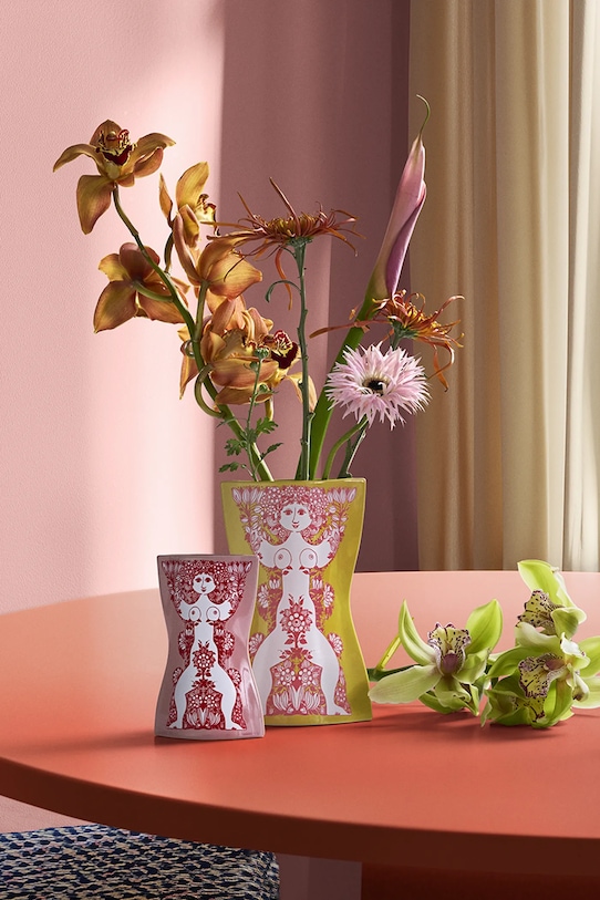 Bjørn Wiinblad wazon dekoracyjny z ceramiki 22 cm żółty 53121