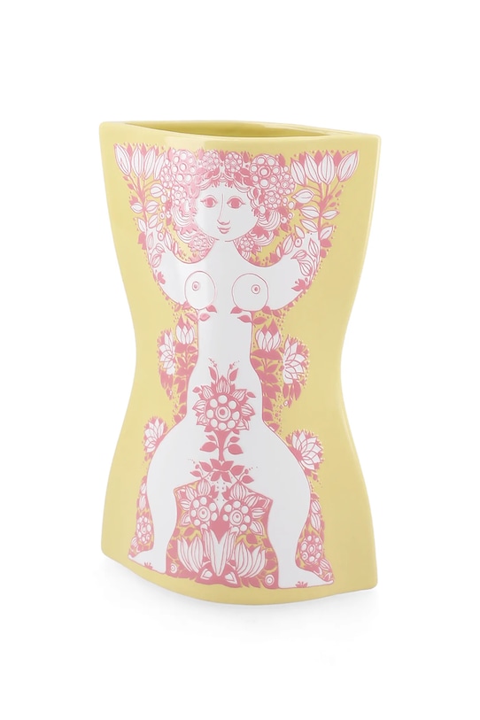 Bjørn Wiinblad wazon dekoracyjny z ceramiki 22 cm 53121 żółty AA00