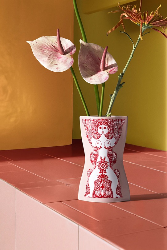 Гостиная и спальня Bjørn Wiinblad ваза декоративная из керамики 16,5 cm 53122 розовый