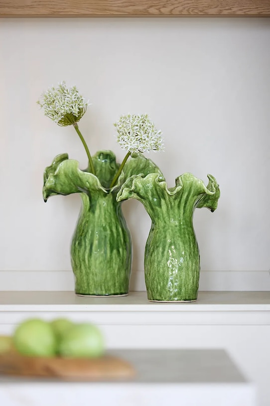 Light & Living Ваза декораційна з глазурованої кераміки 31 x 24,5 x 35,5 cm зелений 5787676