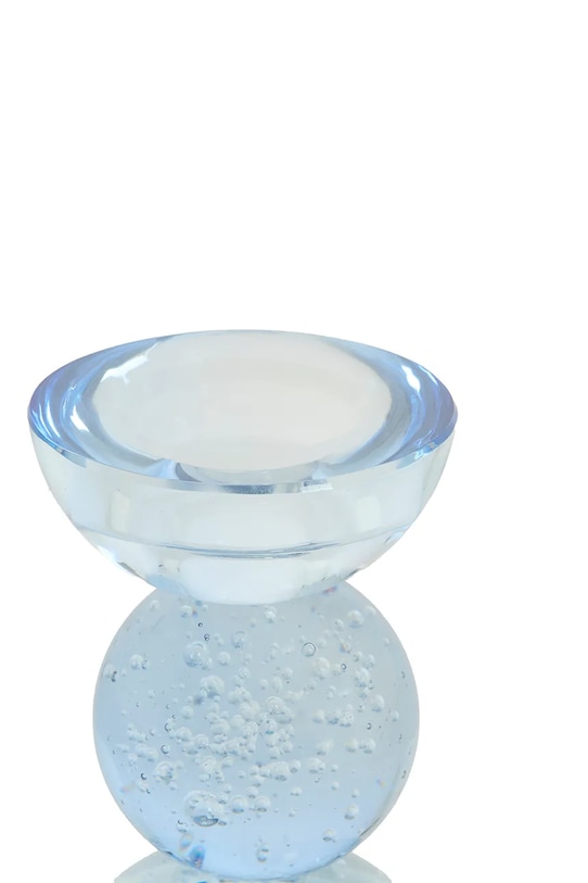 Light & Living svícen dekorativní z barevného skla 9,5 x 15,5 cm 6073880 modrá AA00