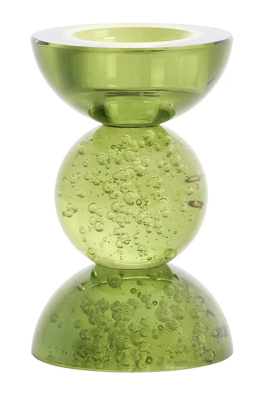 Light & Living svícen dekorativní z barevného skla 8 x 12 cm zelená 6085081