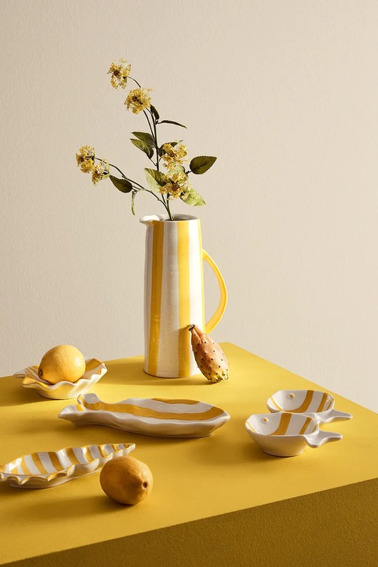 Всекидневна и спалня Bizzotto Ваза Декоративна от порцелан 15,8 x 11,2 x 27,6 cm 503528 жълт