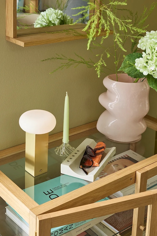 Salon i sypialnia Hübsch Wazon dekoracyjny ze szkła barwionego 20 x 16 x 25 cm 662115 różowy