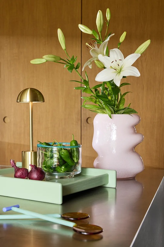 Hübsch Wazon dekoracyjny ze szkła barwionego 20 x 16 x 25 cm 662115