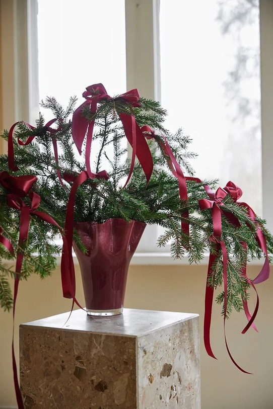 Sagaform wazon stojący ze szkła 20 x 20 x 24,5 cm bordowy 5018513