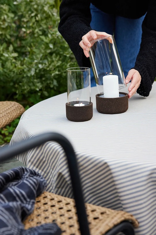 Sagaform świecznik stojący ze szkła 12 x 24 cm 5018418 brązowy AA00