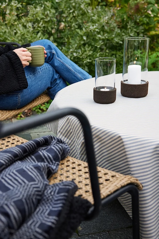 Salon i sypialnia Sagaform świecznik stojący ze szkła 12 x 24 cm 5018418 brązowy