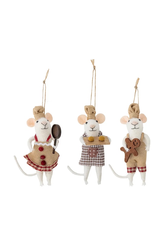 Bloomingville set de decorațiuni de crăciun 10 x 13 x 5 cm 3-pack multicolor 82060084