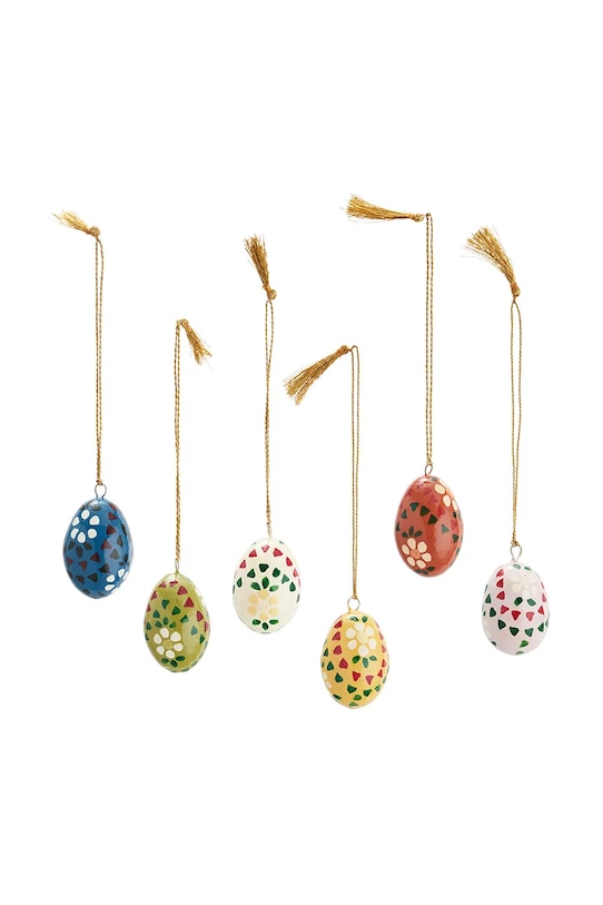 Madam Stoltz decorațiuni de crăciun Handmadepapermacheeggs 6-pack multicolor AL.7006ABCDEF