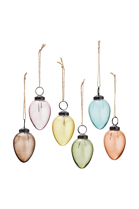 Vánoční dekorace Madam Stoltz Glasseastereggs 6-pack vícebarevná EV.24310