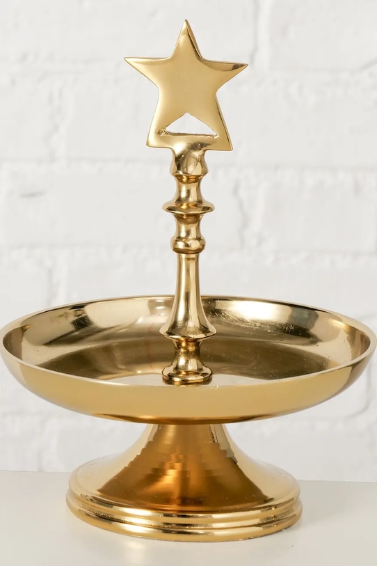 Boltze platou de Crăciun Liselle 23 cm 2069629 galben AA00