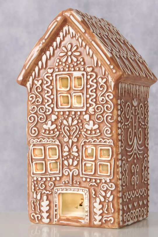 Boltze lampion świąteczny led Gingerbread 18 cm 2059364 brązowy AA00