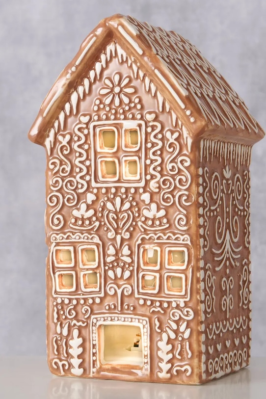 Boltze felinar de Crăciun cu LED-uri Gingerbread 18 cm 2059364 maro AA00