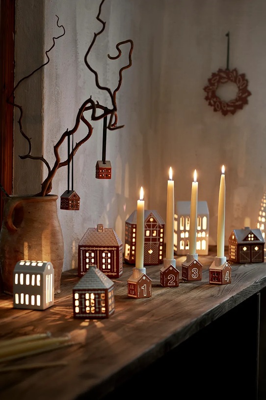 Διακοσμητικό κηροπήγιο Kähler Gingerbread Advent 7,5 x 5 cm 4-pack πολύχρωμο 693538