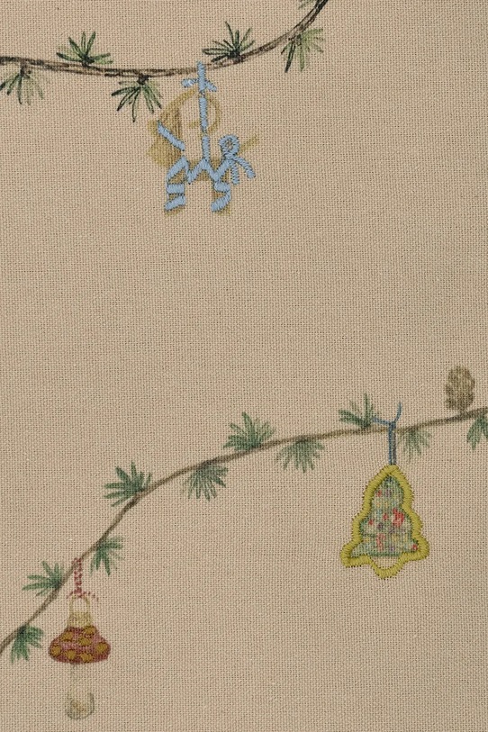 Святкова скатертина Kähler Hammershoi Christmas 150 x 220 cm 693720 білий AA00