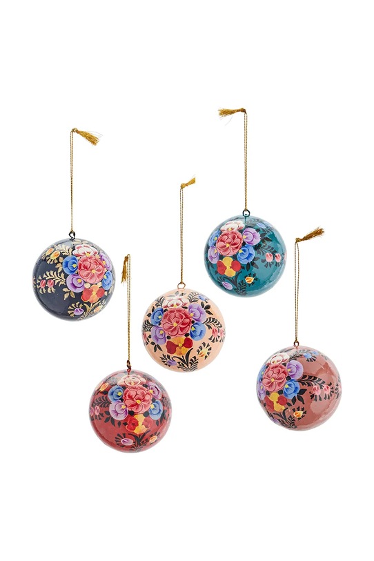 Madam Stoltz zestaw bombek choinkowych 7 cm 5-pack multicolor AL.11046