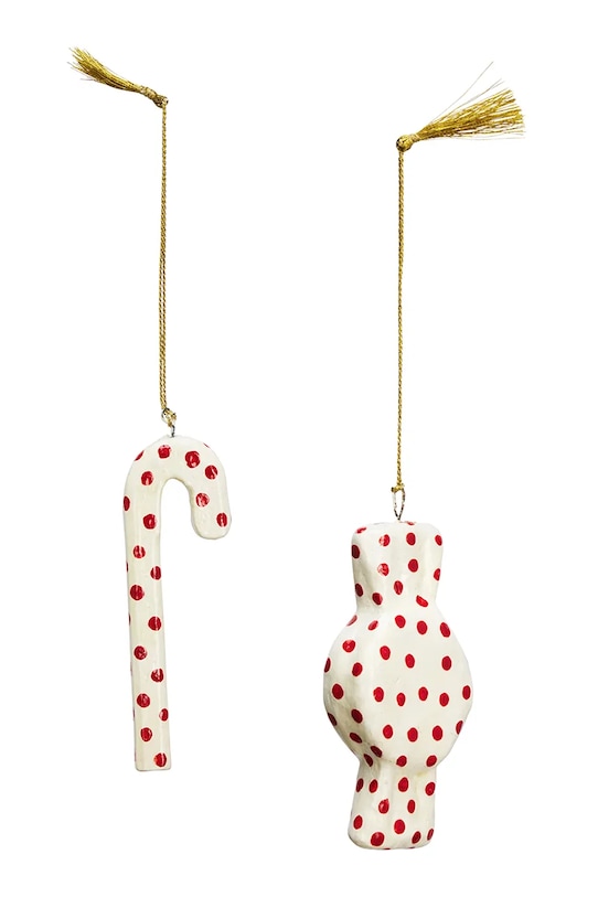 Madam Stoltz zawieszka świąteczna 9 cm 2-pack biały AL.007002A