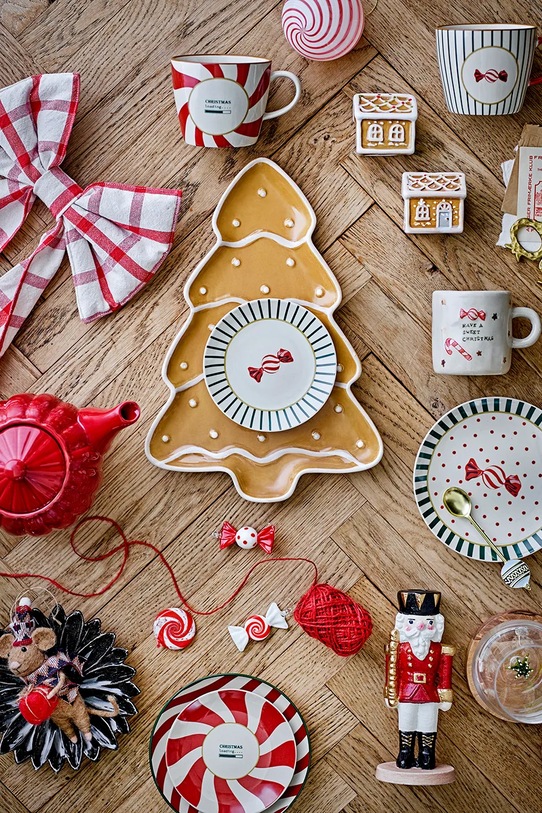Lifestyle Bloomingville zawieszka świąteczna Festive Ornament 4 x 6 x 2,5 cm 3-pack 82072336 czerwony