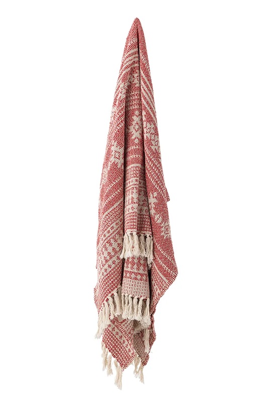 Bloomingville narzuta bawełniana 160 x 130 cm 82066518 czerwony AA00