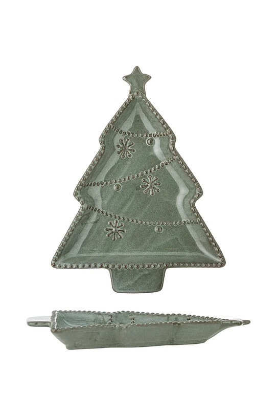 Lifestyle Bloomingville półmisek świąteczny Alder 24 x 2,5 x 19 cm 82061867 zielony