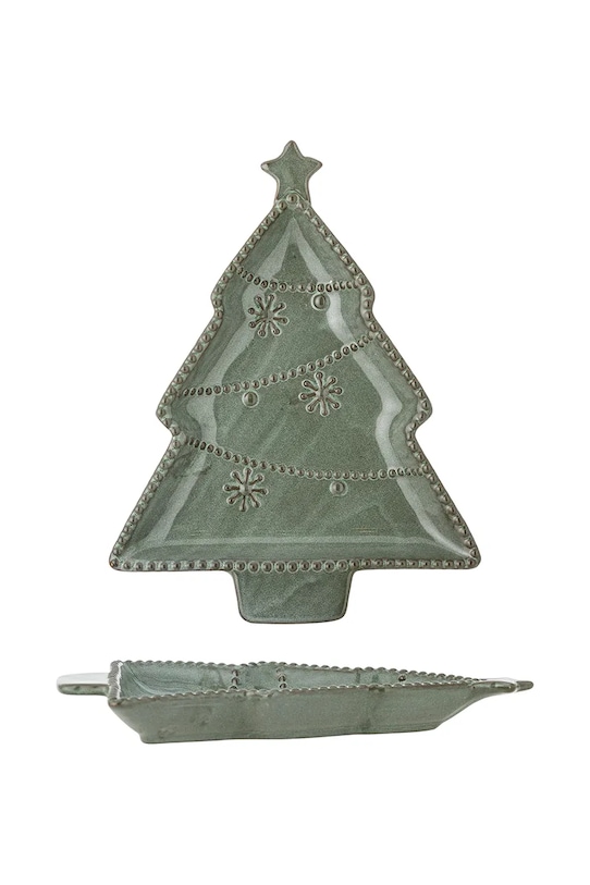 Lifestyle Bloomingville półmisek świąteczny Alder 24 x 2,5 x 19 cm 82061867 zielony