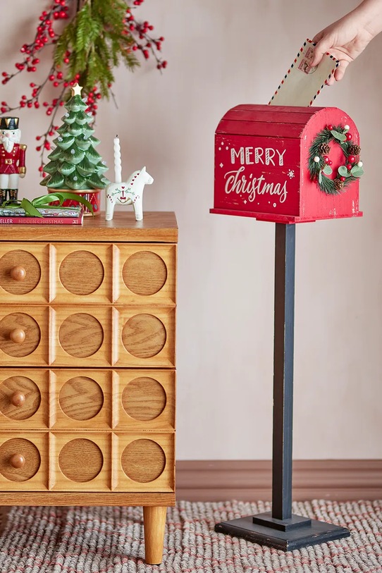 Bloomingville skrzynka pocztowa Carlo Deco 26 x 82 x 18 cm 82061756 czerwony