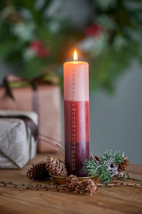Lifestyle Bloomingville świeca adwentowa Dip Dye Candle 5 x 25 cm 82068414 różowy