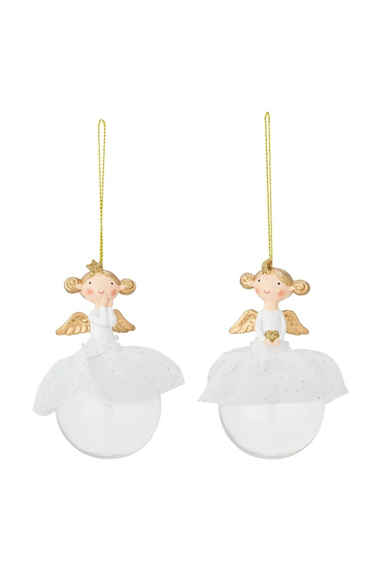 Bloomingville bombka choinkowa 6 x 11,5 cm 2-pack biały 82061889