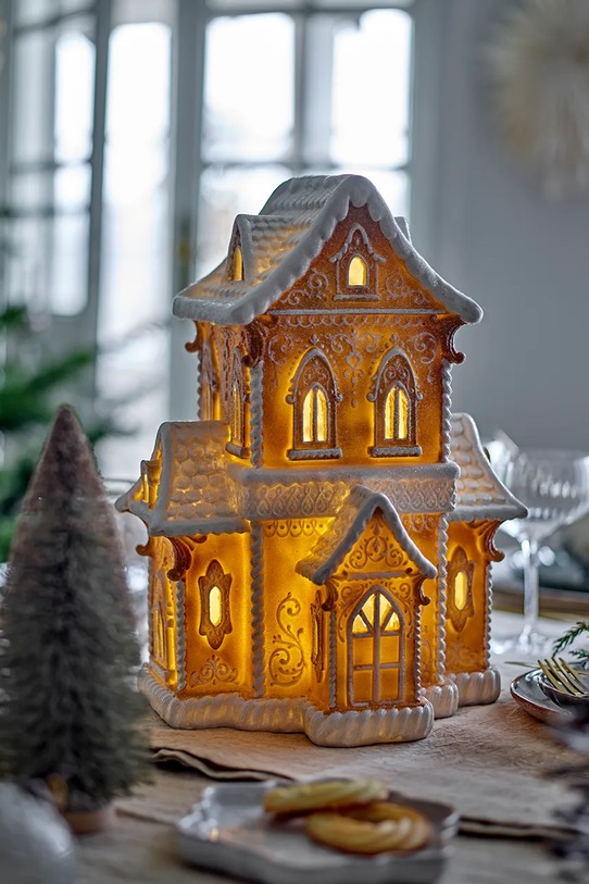 Bloomingville dekoracja świąteczna led 21 x 37 x 27 cm 82072154 beżowy
