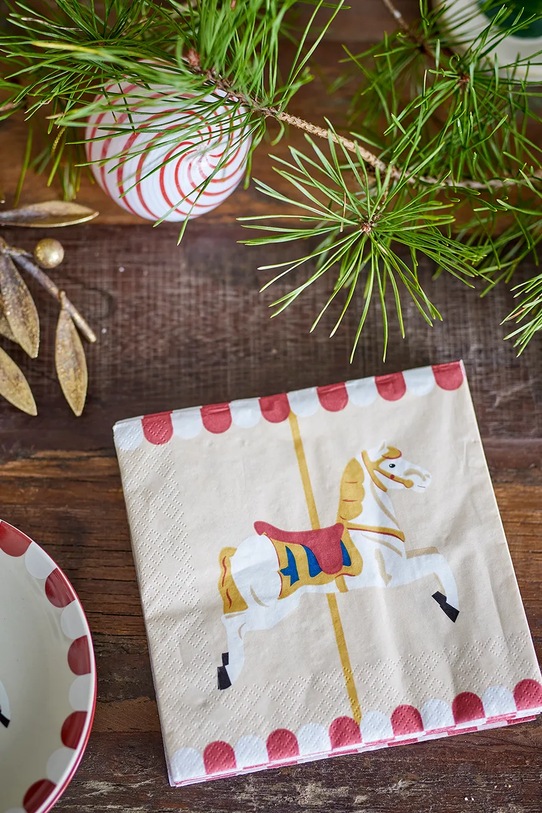 Bloomingville zestaw serwetek papierowych Merry-go-round 33 x 33 cm 20-pack 82062899 multicolor