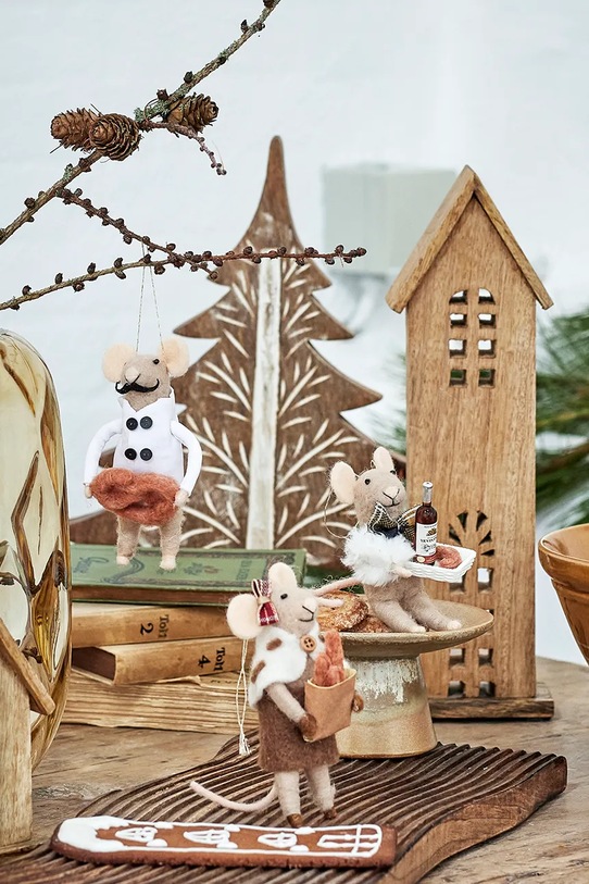 Lifestyle Bloomingville dekoracje świąteczne 6 x 12 x 7 cm 3-pack 82061876 multicolor