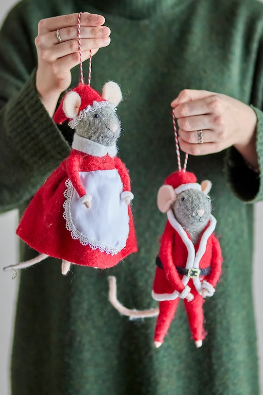 Lifestyle Bloomingville zawieszka dekoracyjna Peo Ornament 11 x 23 x 10 cm 2-pack 82061883 czerwony